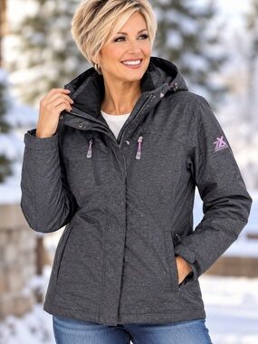 ZeroXposur Jacket Size M Iron Stat Gray Hooded Insulated Removable Hood